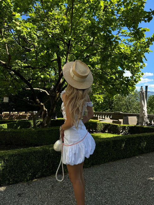 White Lace-Up Crop-Top