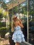 Light Blue Tiered Pleated Mini-Dress