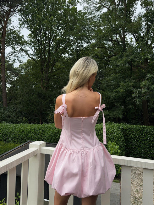 Light Pink Balloon Skirt Mini-Dress