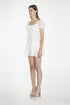 Tie Front Mini Dress - White Broderie