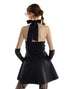Black Halter Corset Back Bow Mini Dress
