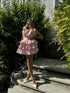 Light Pink Frill- Layered Mini-Dress