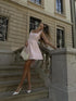 Light-Pink Square-Neck Mini-Dress