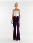 Velvet Wide-Leg Trousers in Wine