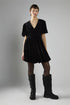 Black Velvet Short Sleeve Skater Mini Dress