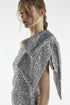 Silver Sequin One Shoulder Mini Dress