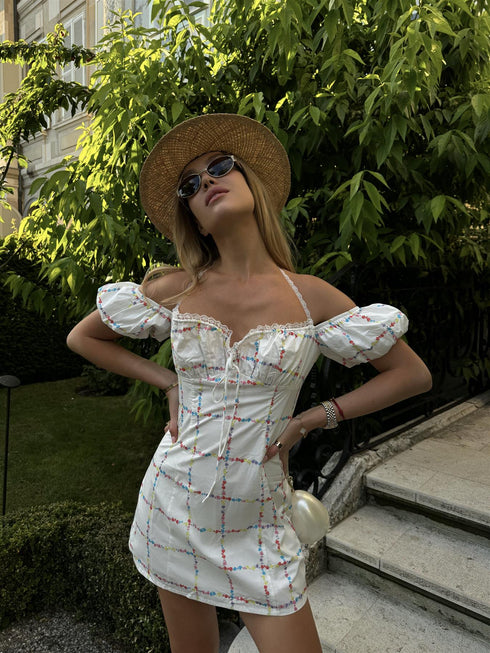 Picnic Floral A-Line Mini-Dress