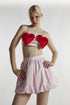 Pink-Red Heart Crop-Top