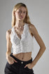Tank Cropped Top - Off White Lace