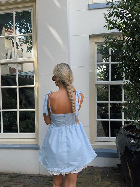 Light Blue Skater Mini-Dress