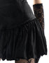 Black Velvet Strapless Drop-Waist Bubble Dress