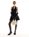 Black Halter Corset Back Bow Mini Dress