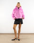 Hooded faux fur jacket in Candy Pink