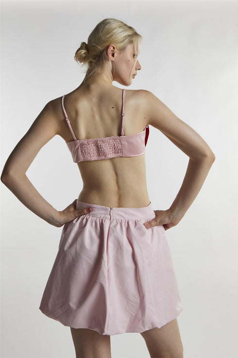 Pink-Red Heart Crop-Top