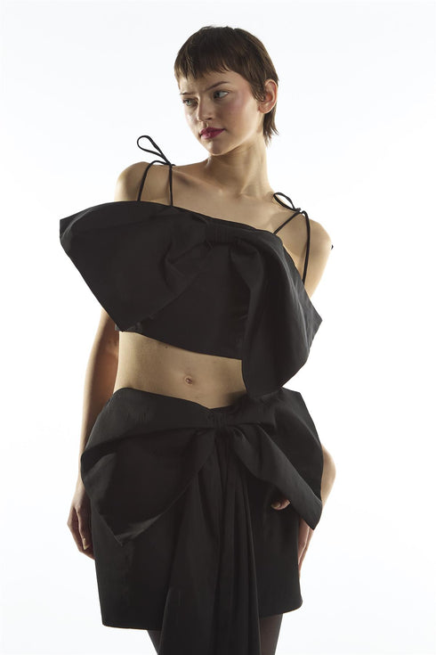 Bow Crop Top - Remi Co-ord Black