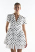 Big White Spot Corset Mini Skater Dress