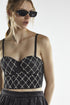 Diamante Corset Crop Top - Maia Black