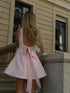 Light-Pink Square-Neck Mini-Dress
