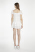 Tie Front Mini Dress - White Broderie