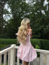 Light Pink Balloon Skirt Mini-Dress