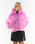 Hooded faux fur jacket in Candy Pink