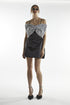 Black Silver Sequin Bow Mini-Dress