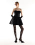 Black Trapless Ruffled Bustier Mini Dress