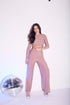 Paris Co-ord Wide-Leg Trousers - Rose Glitter