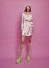 Sarah Wrap Mini Dress - Pale Pink Satin