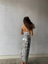 Petite Selena Halterneck Sequin Maxi Dress - Silver
