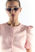 Light Pink Button Through Structured Blouse