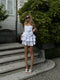White Frill Layered Mini-Dress