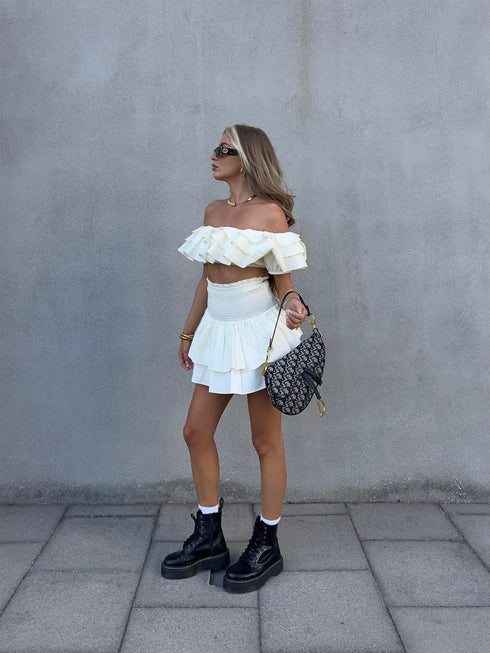 Arabella Co-ord RaRa Mini-Skirt - Cream