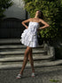 White Frill Layered Mini-Dress