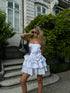 White Frill Layered Mini-Dress