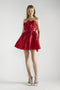 Red Callie Gathered-Bandeau Mini-Dress