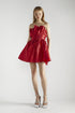 Red Callie Gathered-Bandeau Mini-Dress