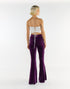 Velvet Wide-Leg Trousers in Wine