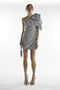 Silver Sequin One Shoulder Mini Dress