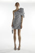 Silver Sequin One Shoulder Mini Dress