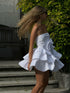 White Frill Layered Mini-Dress