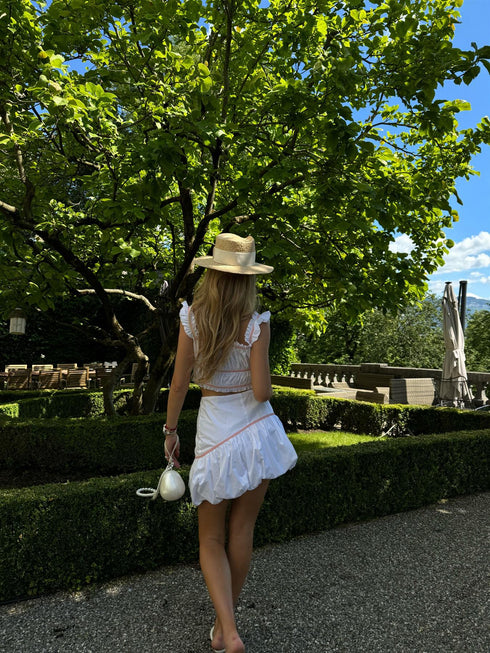 White Lace-Up Crop-Top