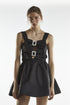 Black Diamante Buckle Mini-Dress