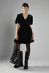 Black Velvet Short Sleeve Skater Mini Dress