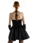 Black Trapless Ruffled Bustier Mini Dress