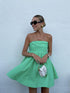 Hayden Strapless Empire-Line Mini-Dress -Bright-Green