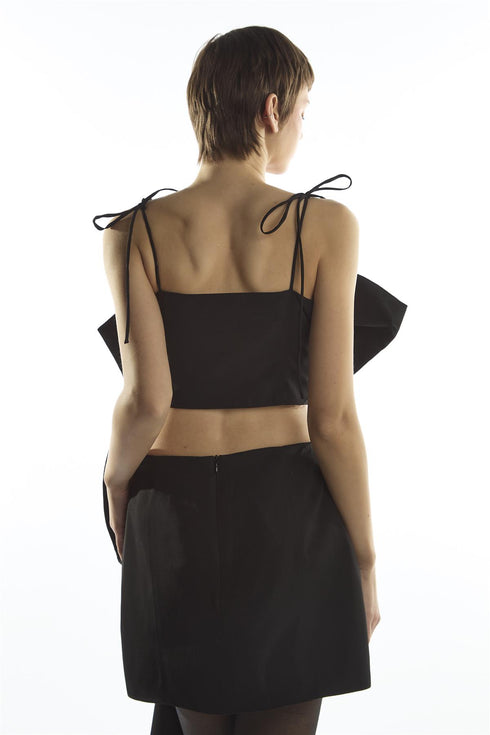 Bow Crop Top - Remi Co-ord Black