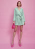 Alice Tie-Waist Mini-Dress - Green Sequin