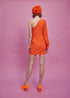 Petite Paige One Shoulder Mini Dress - Orange/Red