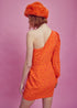 Petite Paige One Shoulder Mini Dress - Orange/Red